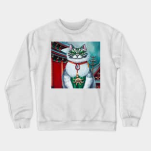 Japanese Cat Neko Temple Crewneck Sweatshirt